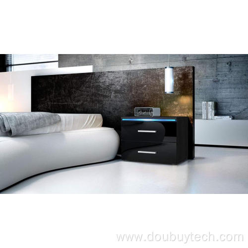 2 Drawers UV Night Table With Led Lighting